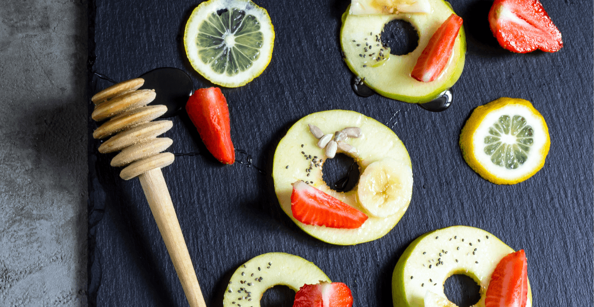 Mini Apple Pizzas with canna-infused agave nectar